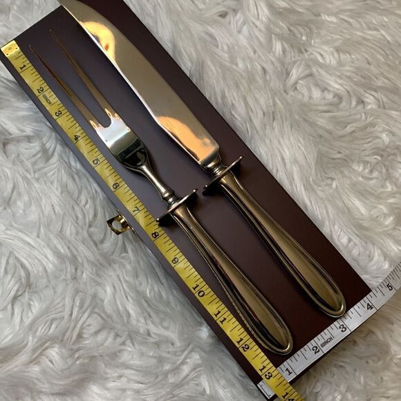 HAMPTON Silversmith stainless carving set in wooden lined case - Picture 6 of 7